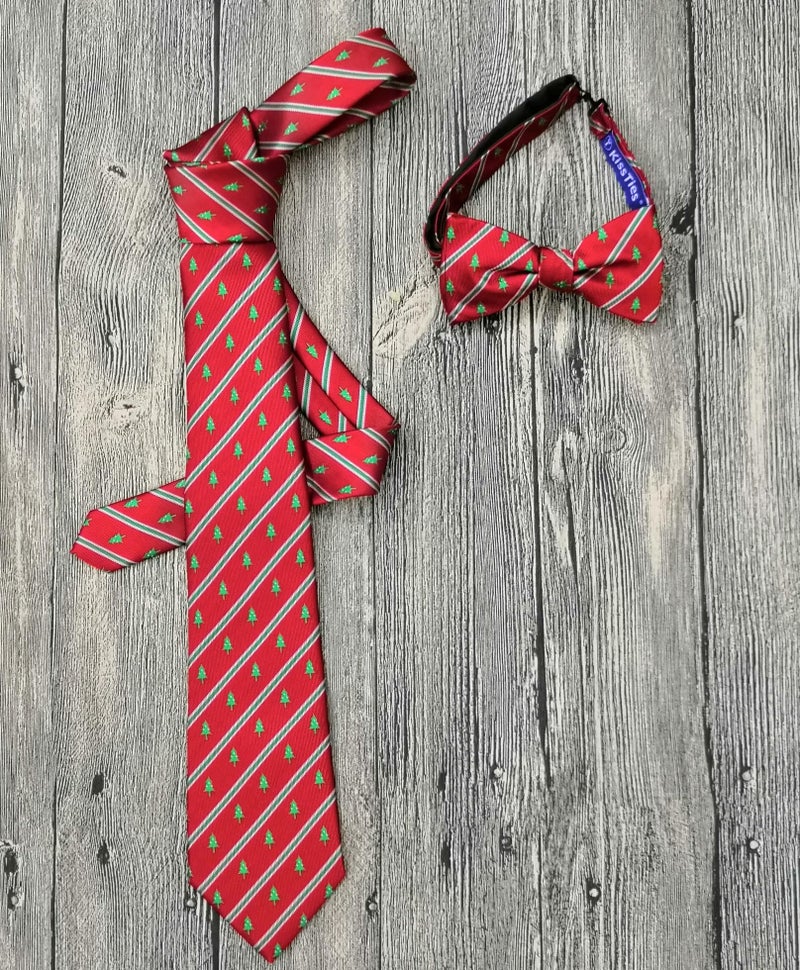 KissTies Mens Christmas Tie Xmas Tree Necktie Red Holiday Season Ties - Image 5